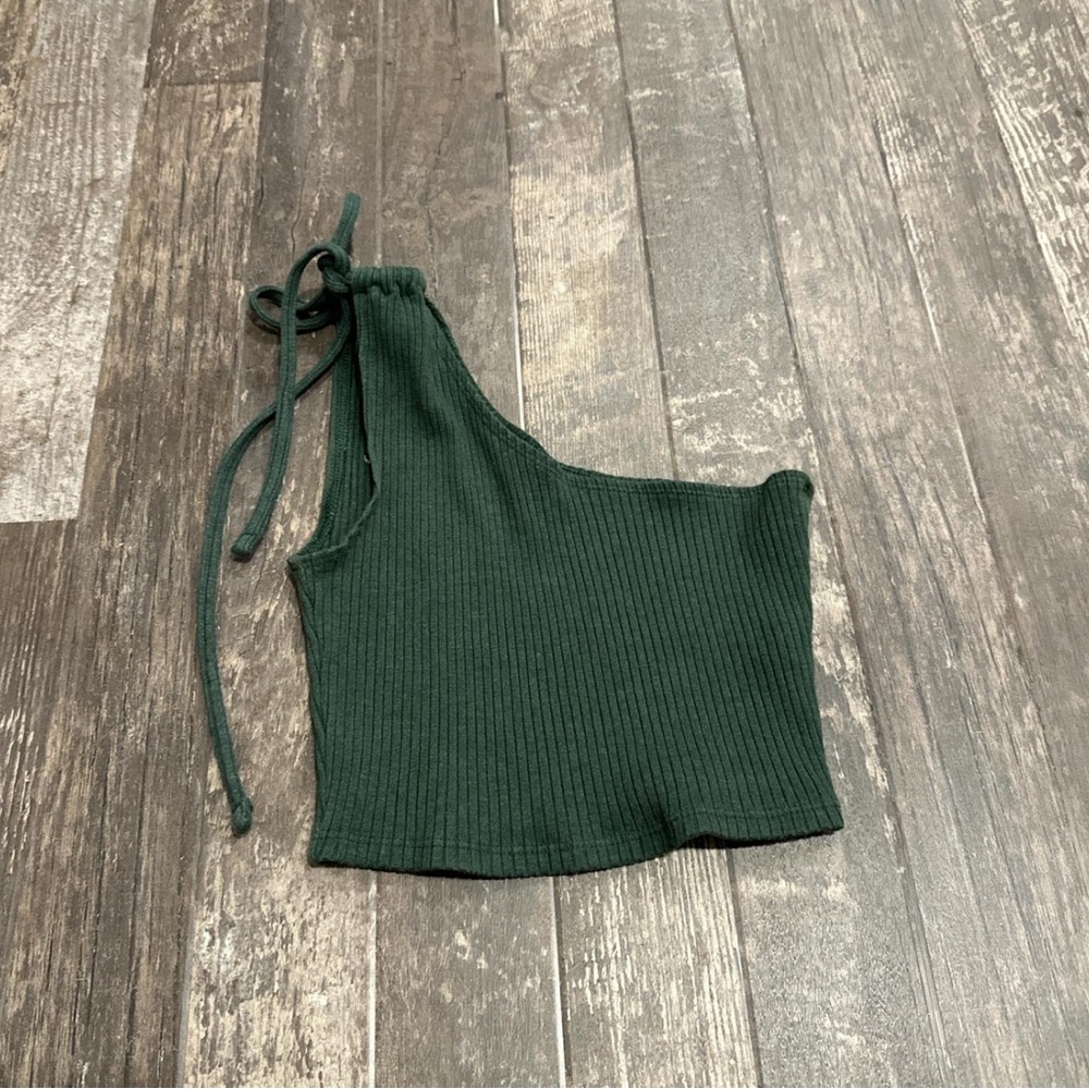 Aerie Forest Green Ribbed Top